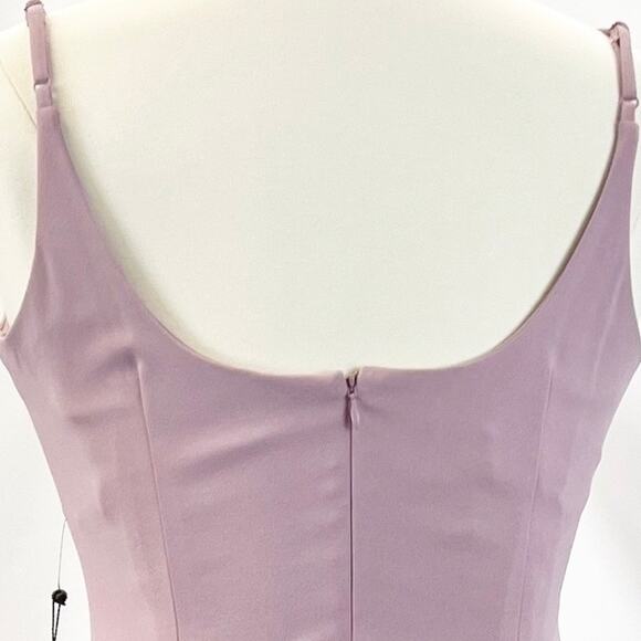 NEW Adrianna Papell Womens 12 Slip Crepe Column Maxi Dress Dusty Pink Rose $139 - Picture 5 of 12